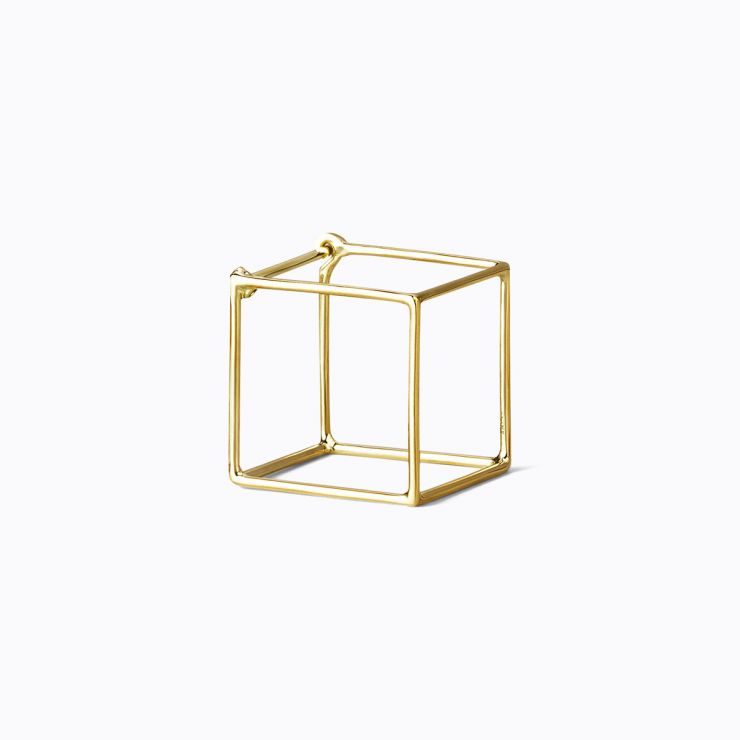 3D Square 15, yellow and white gold