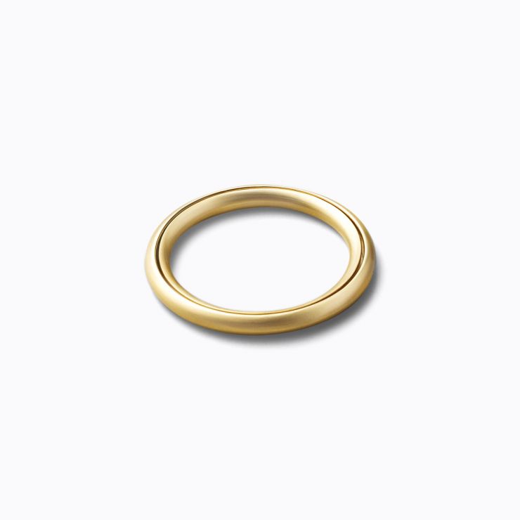 Angle Ring 0°, yellow gold, matte finish