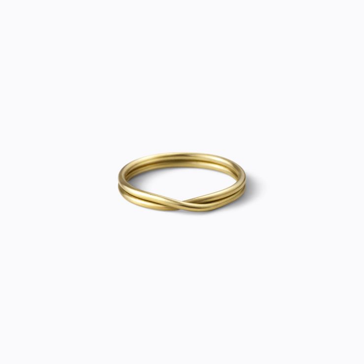Double Ring 1.3, yellow gold, matte finish