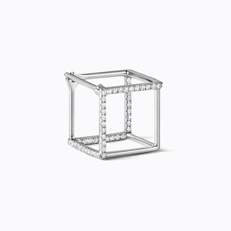 3D Diamond Square 10 (03), white gold