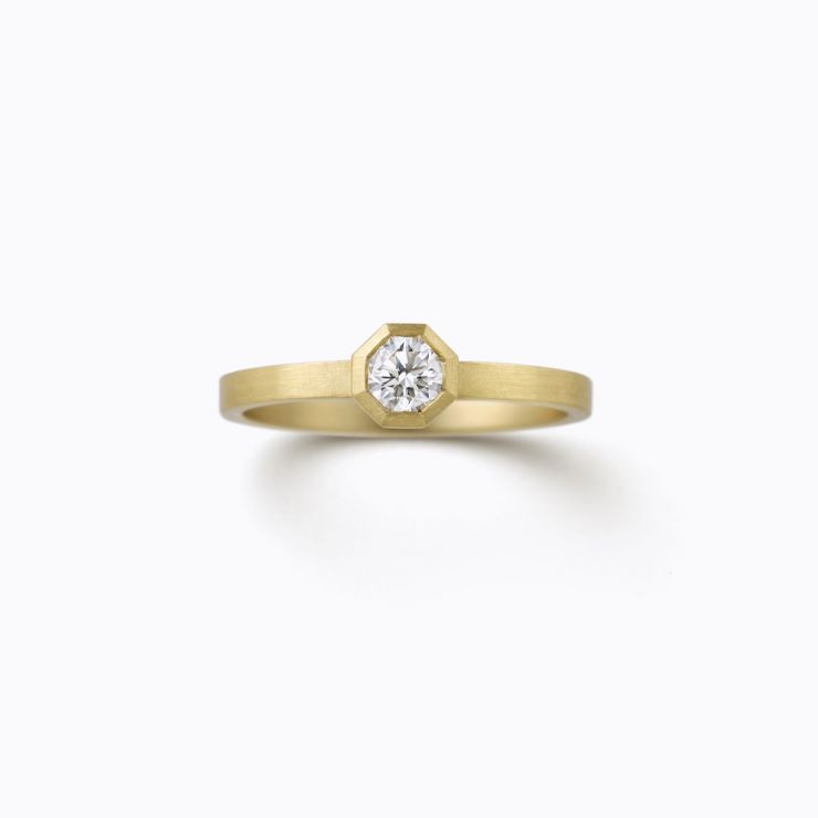 Octagon Ring 01 (VS), yellow gold and diamond